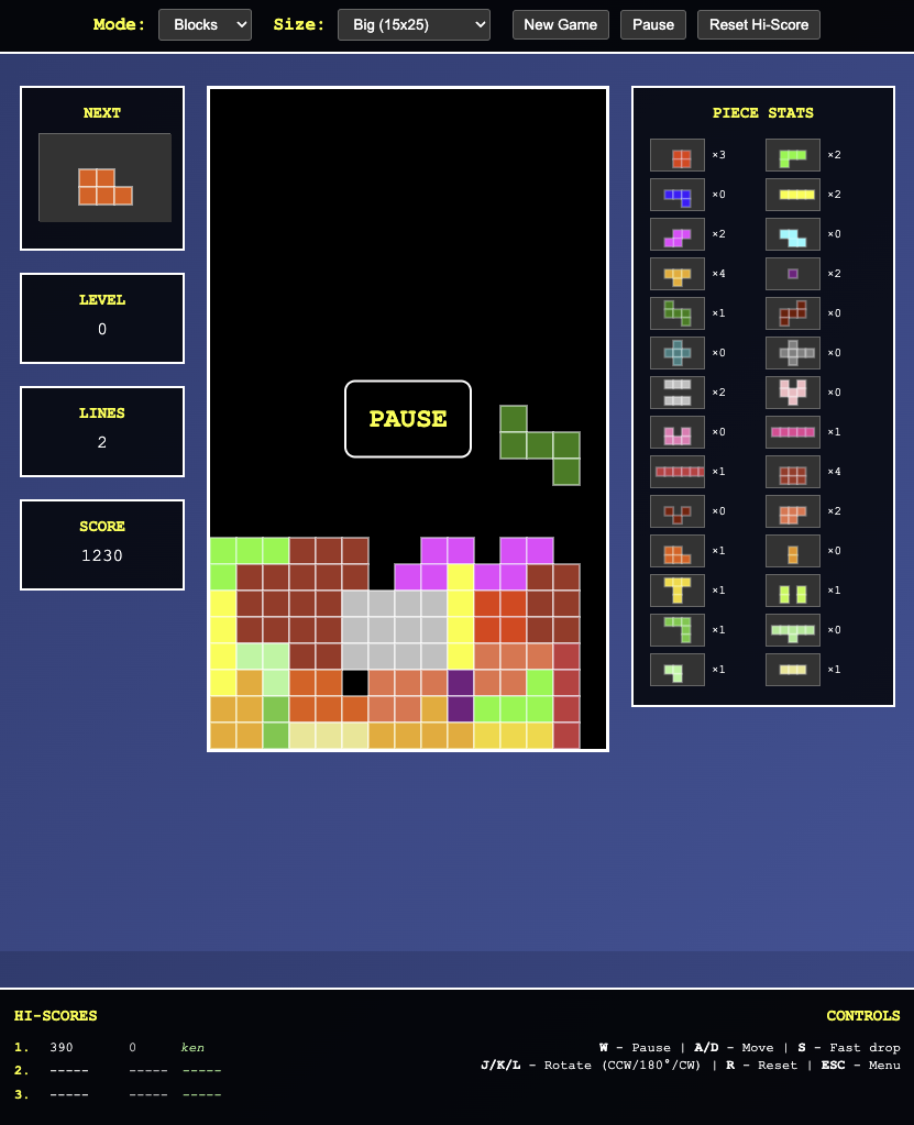 Blocks - Tetris-Like Game (Web Port)